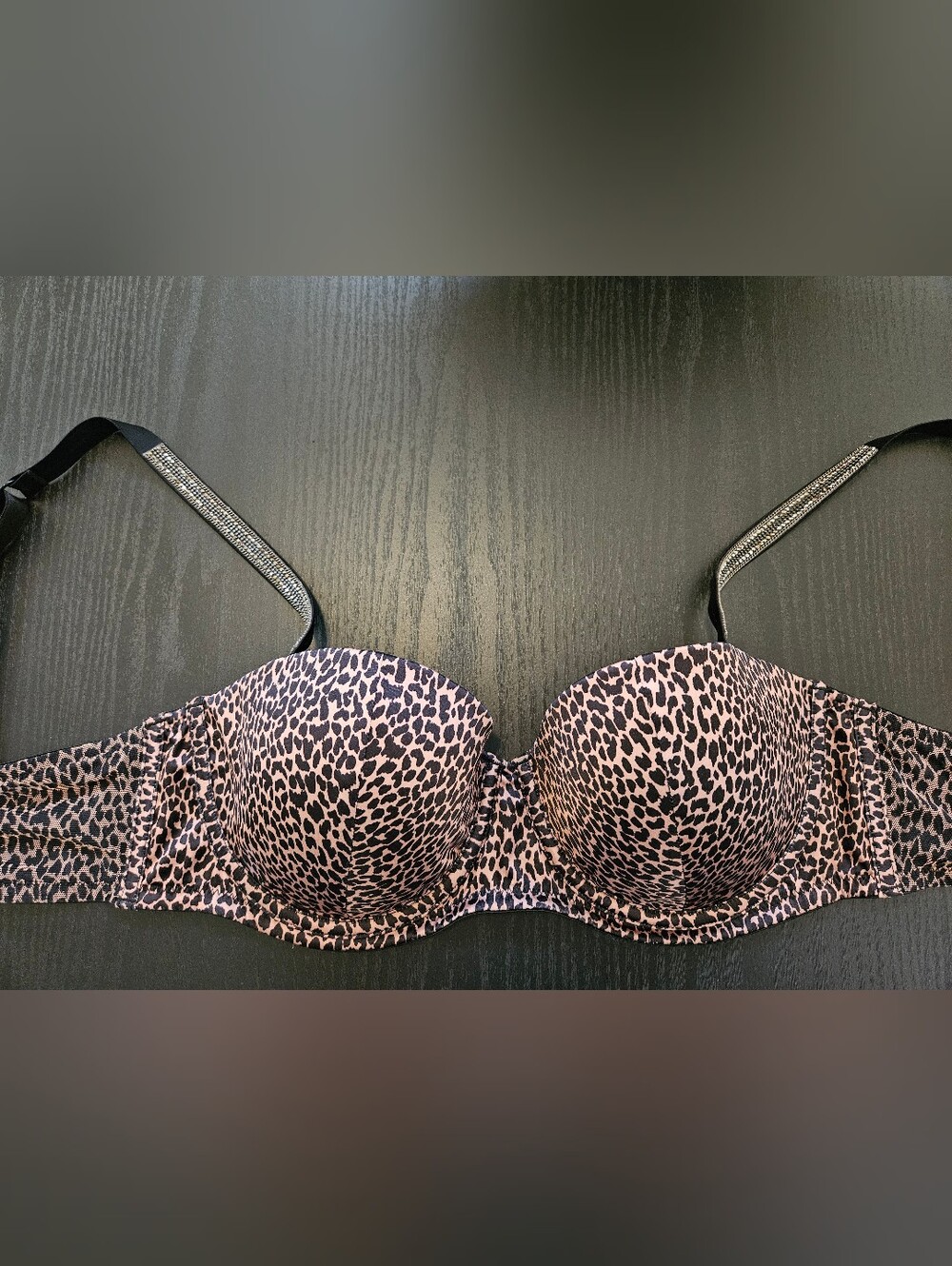 VS Leopard Print Bra with Studded Straps